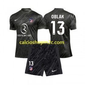 Atlético Madrid Jan Oblak 13 Portiere Bambino Maglia Prima 2024/2025 Manica Corta